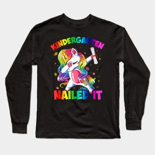 Dabbing Girl Unicorn Kindergarten Nailed It 2019 Graduation Long Sleeve T-Shirt